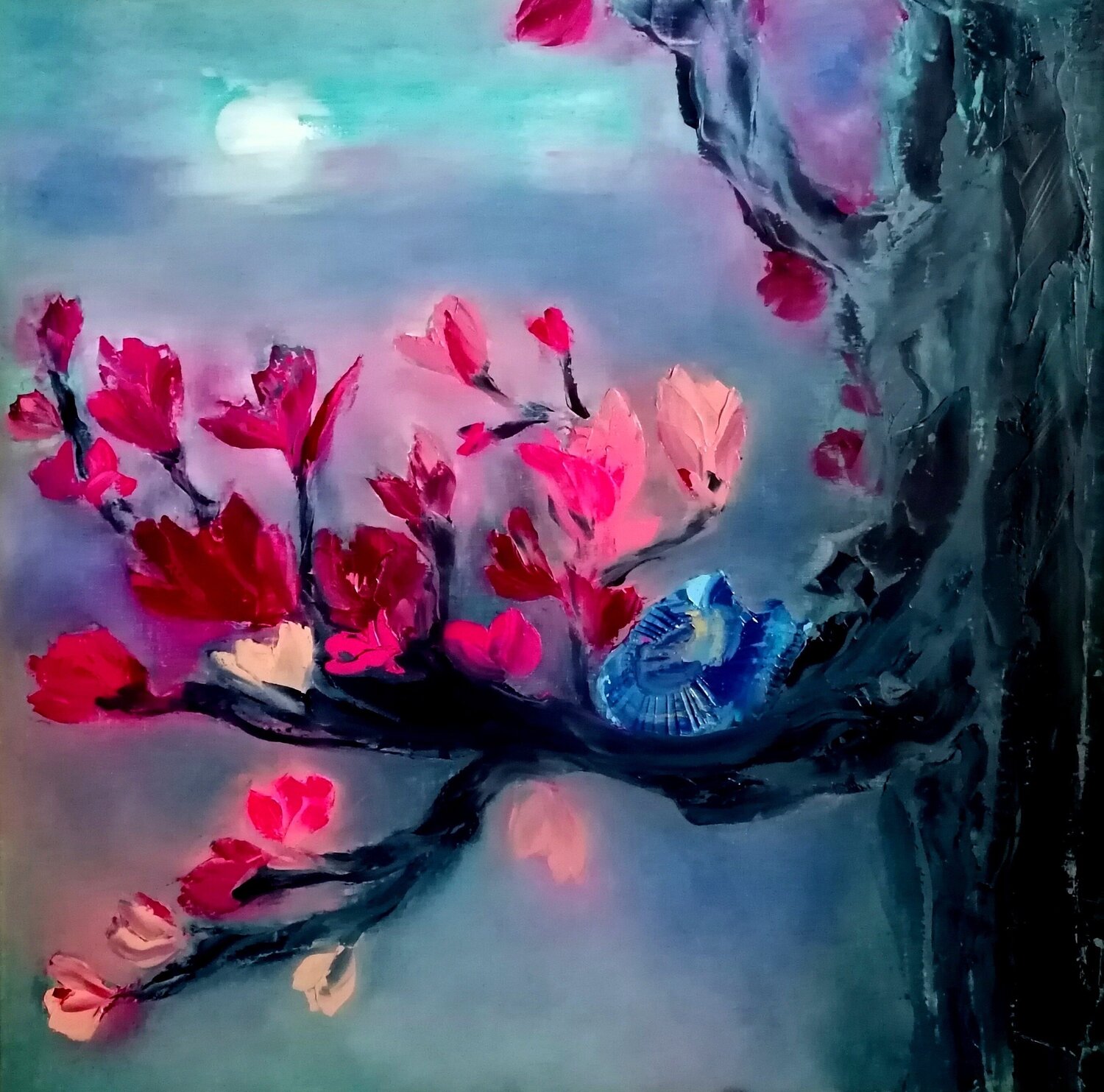 Talking to The Moon Dan Zyzniewski Original painting for sale
