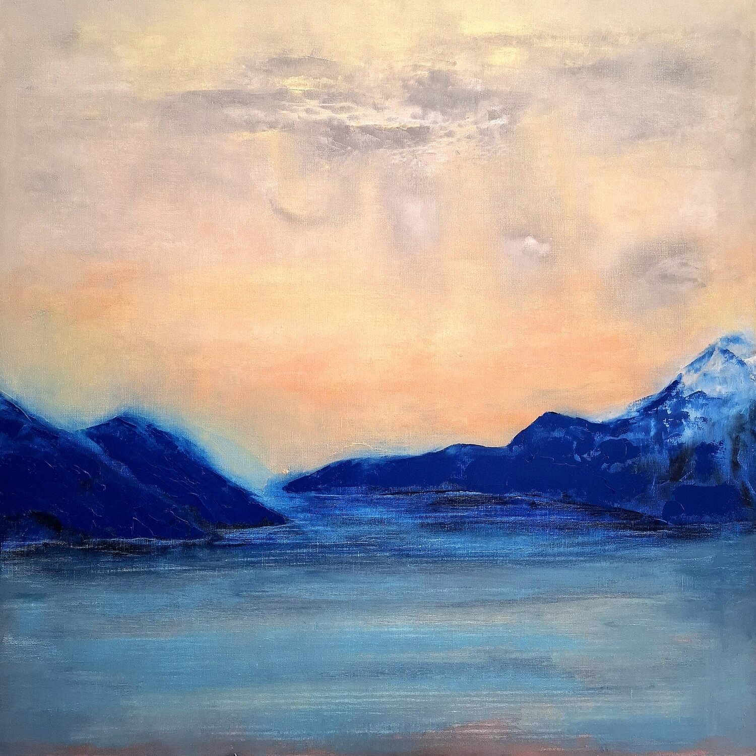Lago Maggiore - Tribute to Ferdinand Hodler (1853-1918). Dan Zyzniewski Original painting for sale