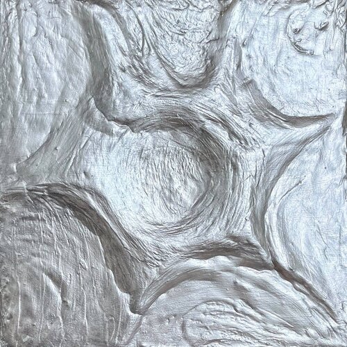 3D Geometric Peaks in Silver by Lucy Moon, Painting for Sale on Select