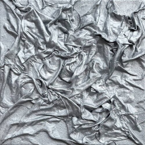 Textured Silver Folds on Canvas by Lucy Moon, Painting for Sale on Select