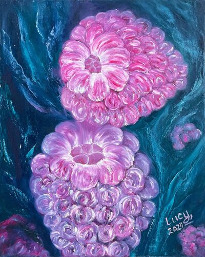 Kissing raspberries by Lucy Moon, Painting for Sale on Select