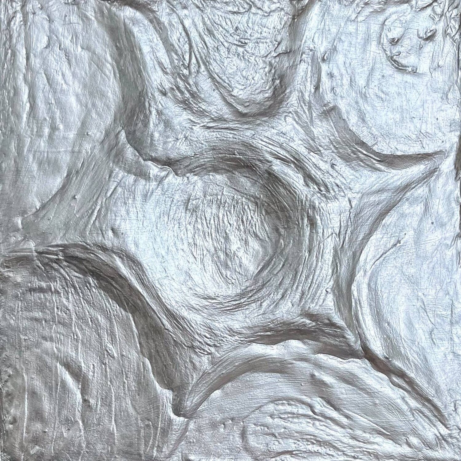 3D Geometric Peaks in Silver Lucy Moon Original painting for sale