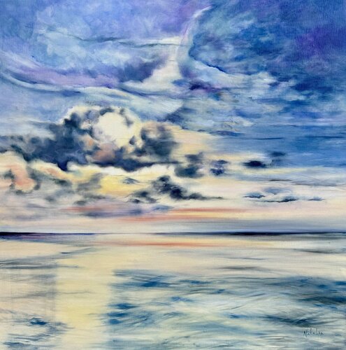 Le soleil va se coucher sur l'océan Indien. by NATALIA LALETINA, Painting for Sale on Select