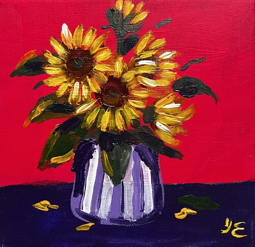 Pop Sunflower dream by Jeannette Reupke, Painting for Sale on Select