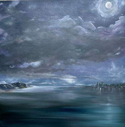 " Moonlit View" by Gery Kempczynski, Painting for Sale on Select