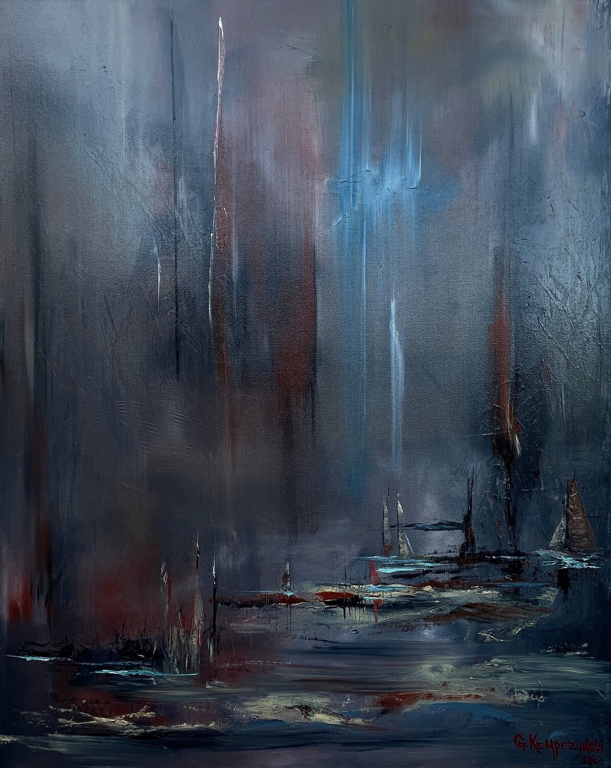 "Omnious" Gery Kempczynski Original painting for sale
