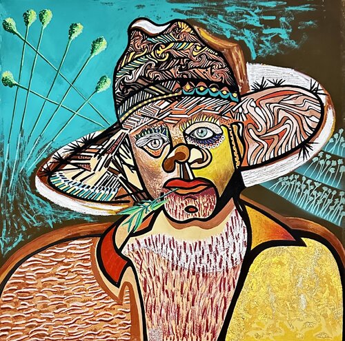 Agriculture man - Aldeir by Felipe Cavalcanti, Painting for Sale on Select