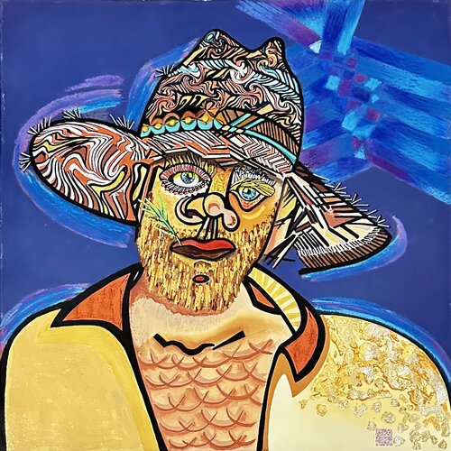 Agriculture man - Mathias by Felipe Cavalcanti, Painting for Sale on Select