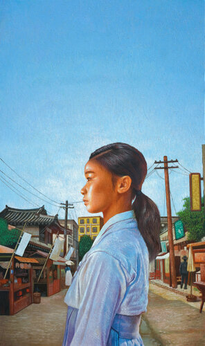 A girl (Original artwork - The book cover of 'Dumebyeol, a girl named Flower and Star') by Seung Hwan Kim, Painting for Sale on Select