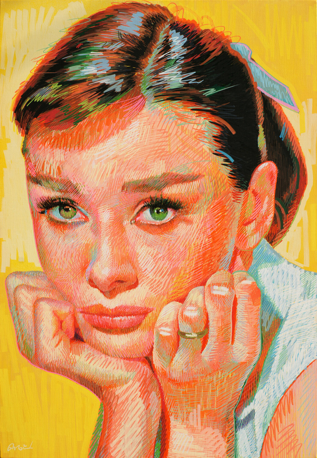For lovely eyes, seek out the good in people Seung Hwan Kim Original painting for sale