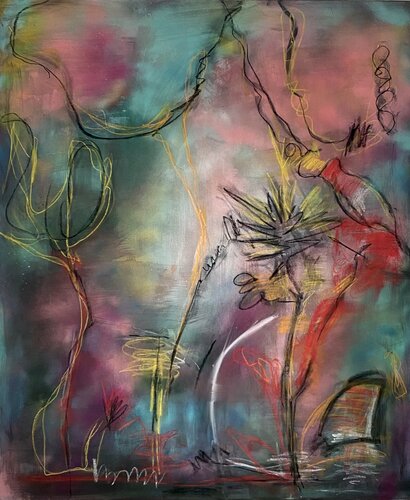 Zuerst war da Chaos...! by Eva Funk, Painting for Sale on Select