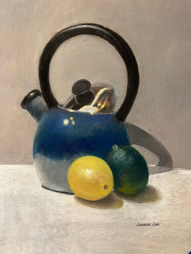 Teapot with Fruit by Joanne Joki, Painting for Sale on Select