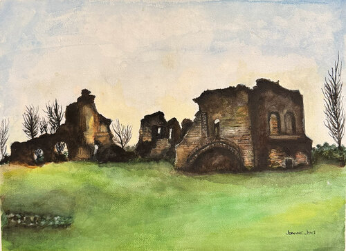 The Silent Stories of Abandoned Ruins by Joanne Joki, Painting for Sale on Select