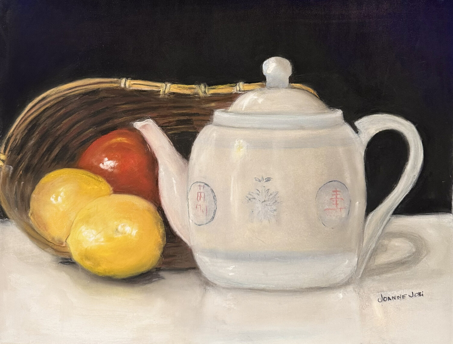 Modern Still Life: Hello Teapot, My Old Friend Joanne Joki Original painting for sale