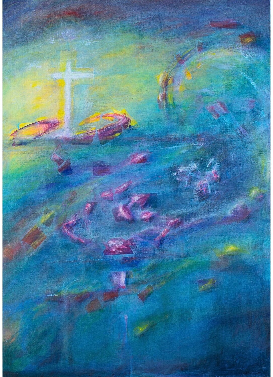Cross and Goal Claire Szegvary Original painting for sale