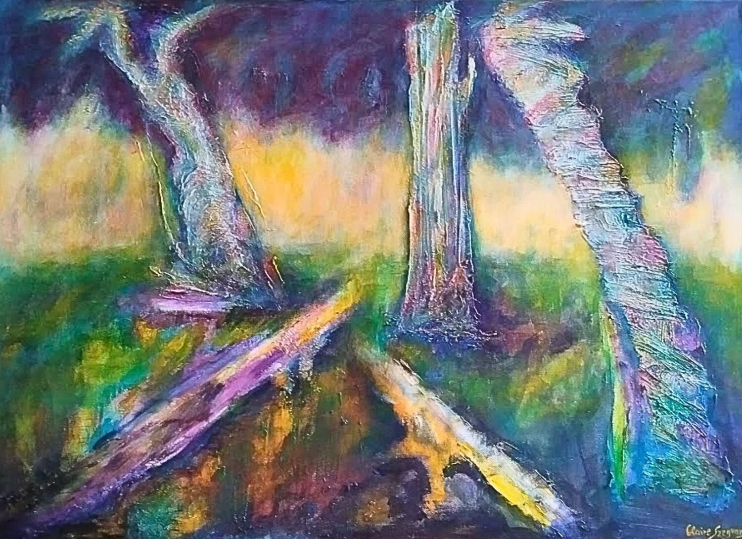 The Space Between Trees Claire Szegvary Original painting for sale