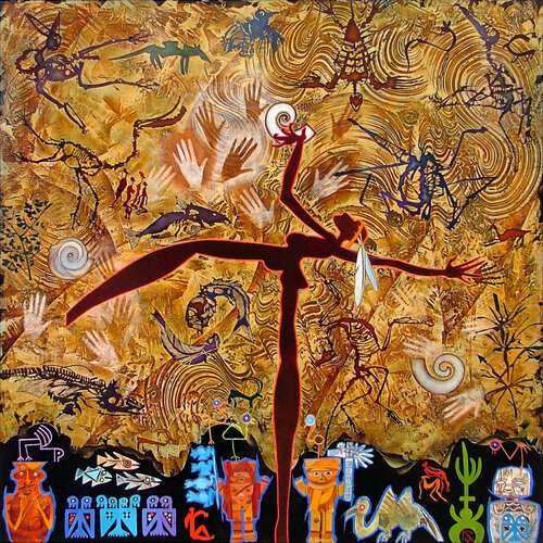 La cueva de las manas - the cave of the hands by Raymond Andrews, Painting for Sale on Select