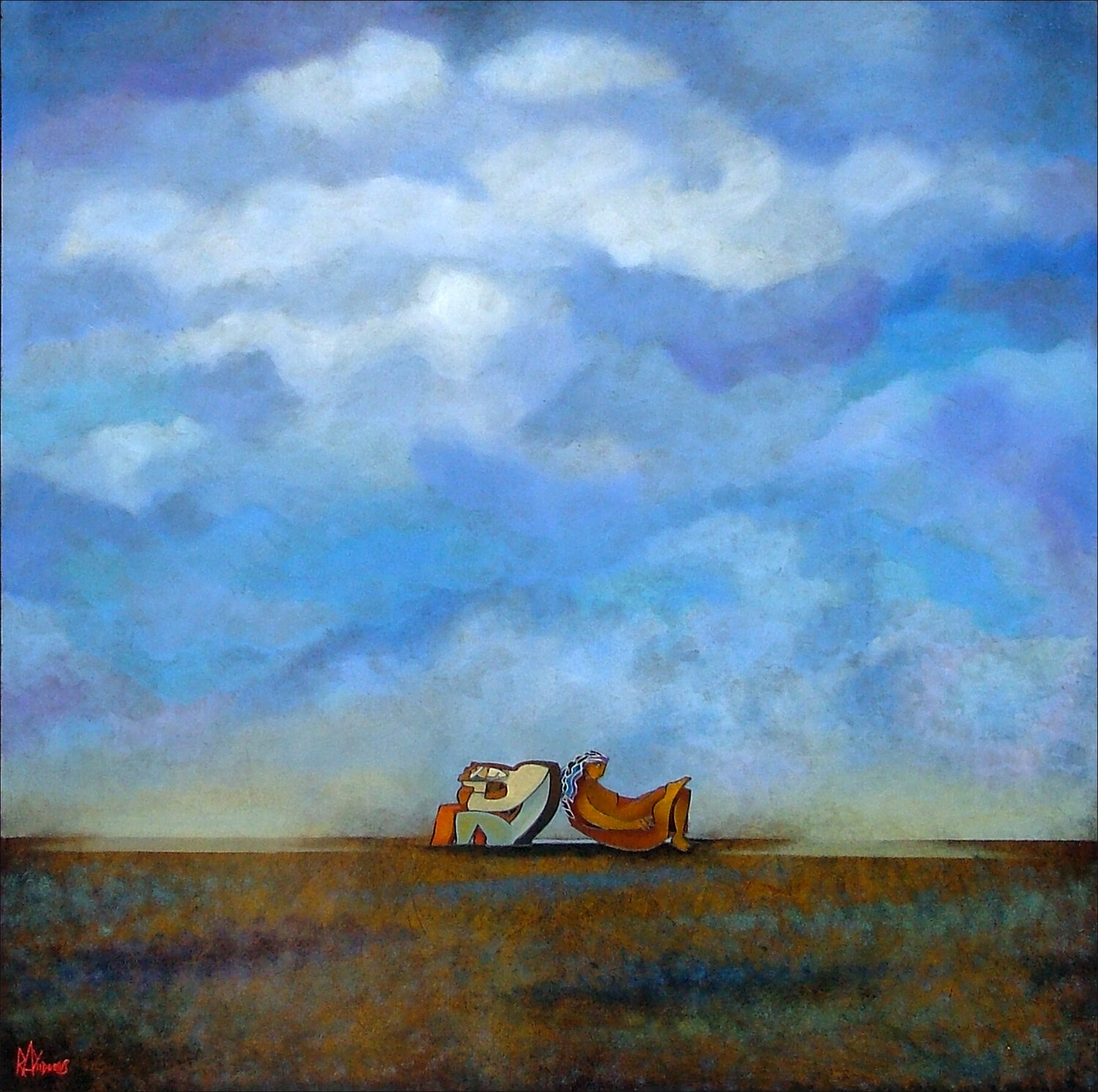 Between Heaven and Earth Raymond Andrews Original painting for sale