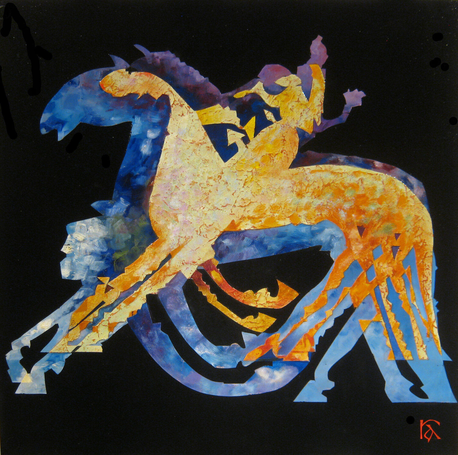Rider at Night, a nocturnal vision Raymond Andrews Original painting for sale