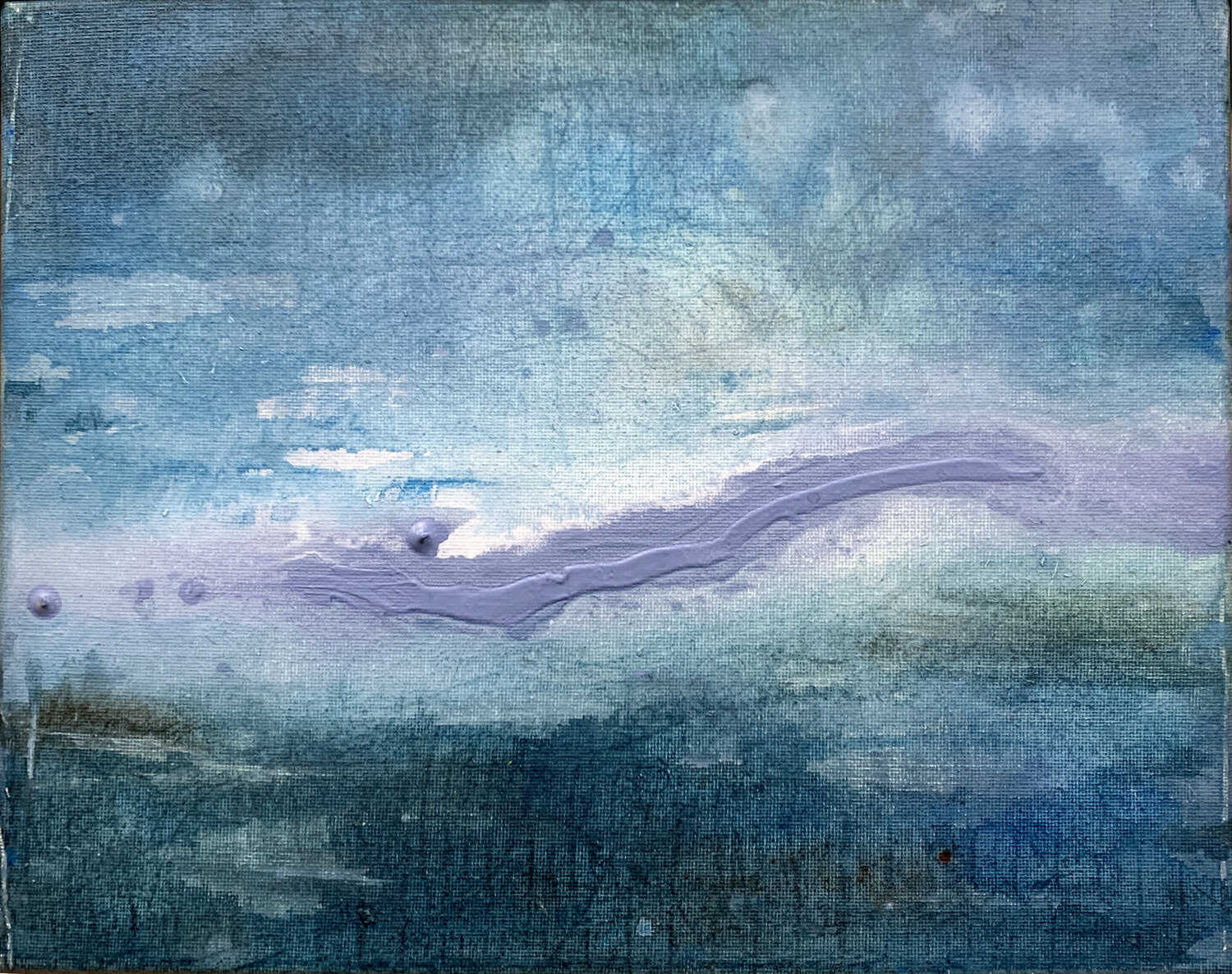 "Island of Volcanoes" L. Besson Original painting for sale