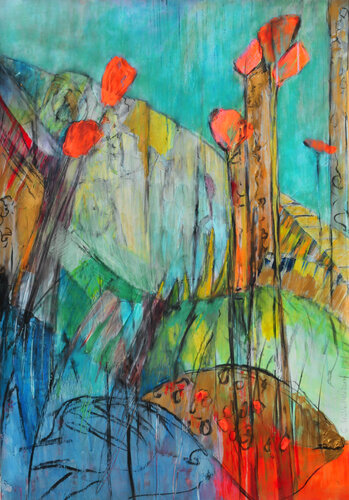 GoldMarieFisch by Gabriele Kübler-Mohr, Painting for Sale on Select