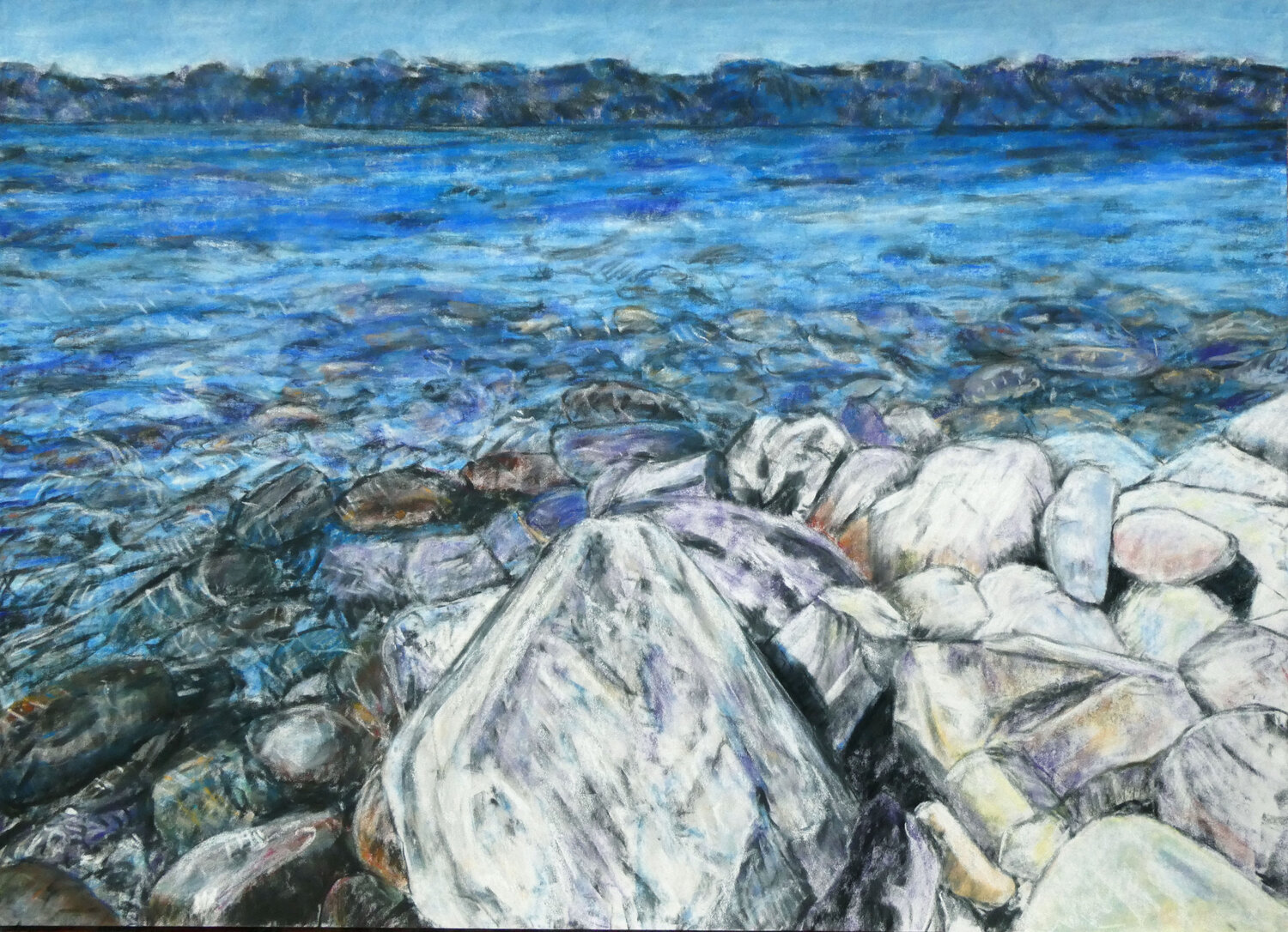 Seeufer 3 Gabriele Kübler-Mohr Original painting for sale