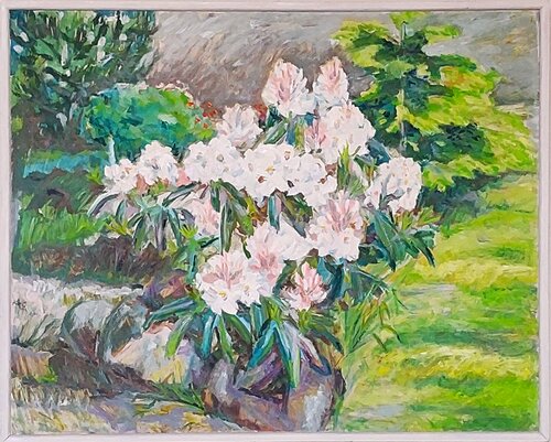 Hvid Rhododendron by Joern Bjerge, Painting for Sale on Select