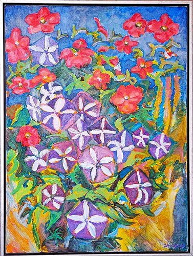 Klematis Stokrose by Joern Bjerge, Painting for Sale on Select