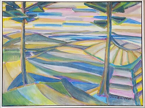 Åbent landskab by Joern Bjerge, Painting for Sale on Select