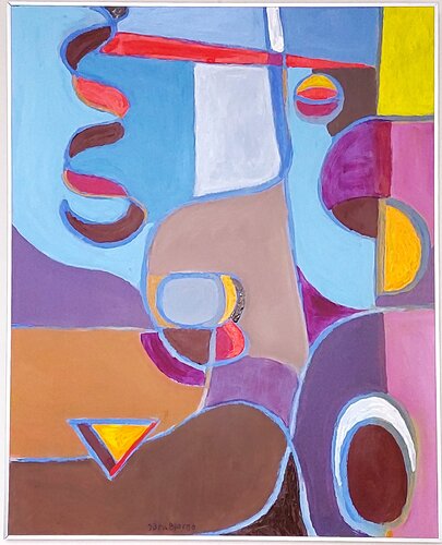 Storken er her - giv plads by Joern Bjerge, Painting for Sale on Select