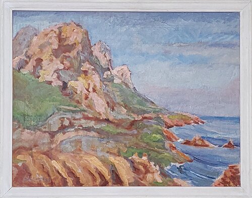 Klinter ved Middelhavet by Joern Bjerge, Painting for Sale on Select