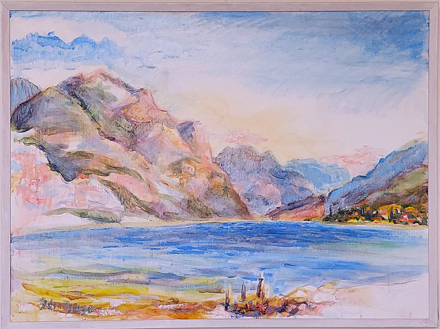 Gardasøen Joern Bjerge Original painting for sale