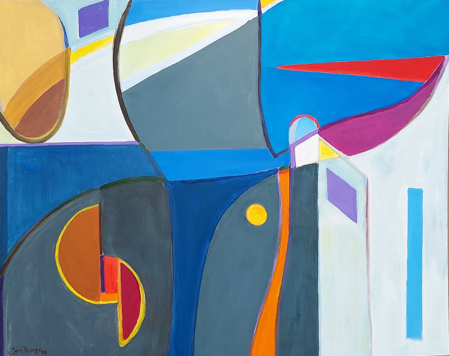 Storken kommer - giv plads Joern Bjerge Original painting for sale