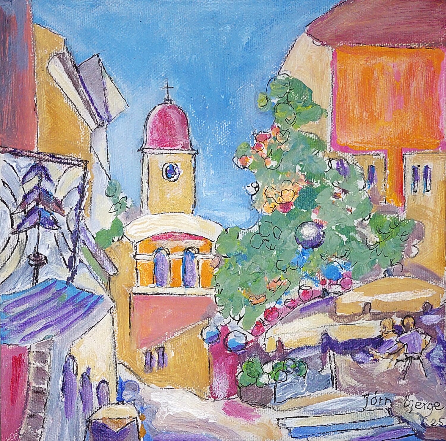 Kerkyra 1 Korfu Joern Bjerge Original painting for sale