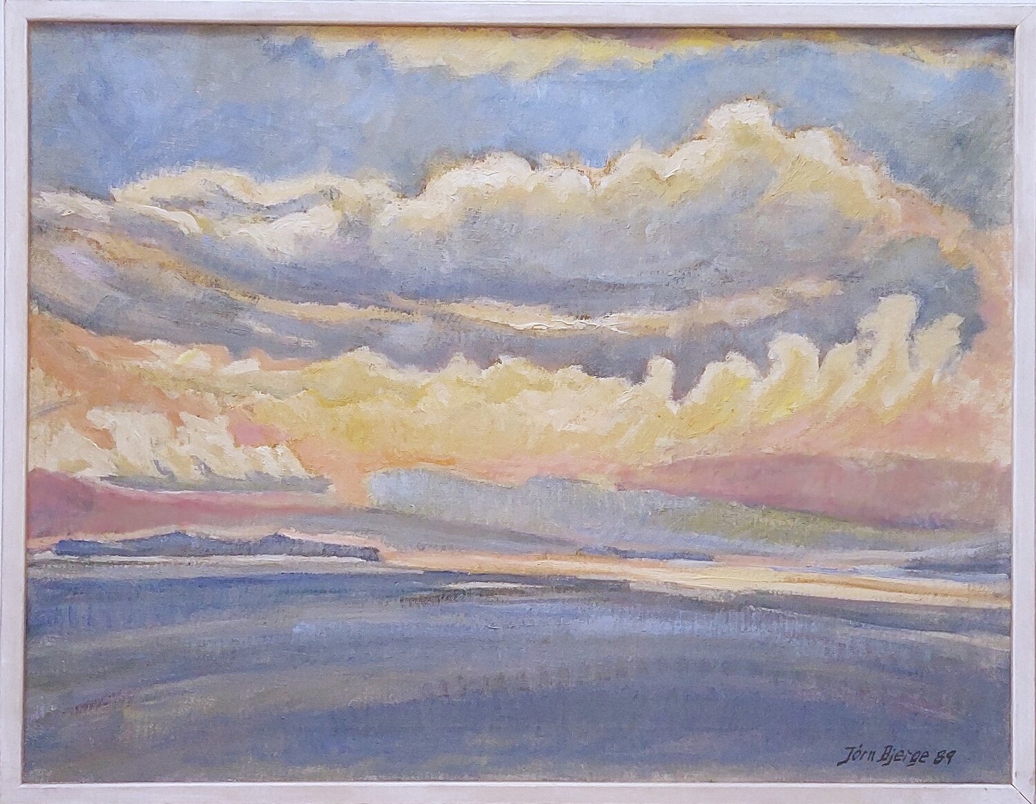 Skyer ved solnedgang Joern Bjerge Original painting for sale