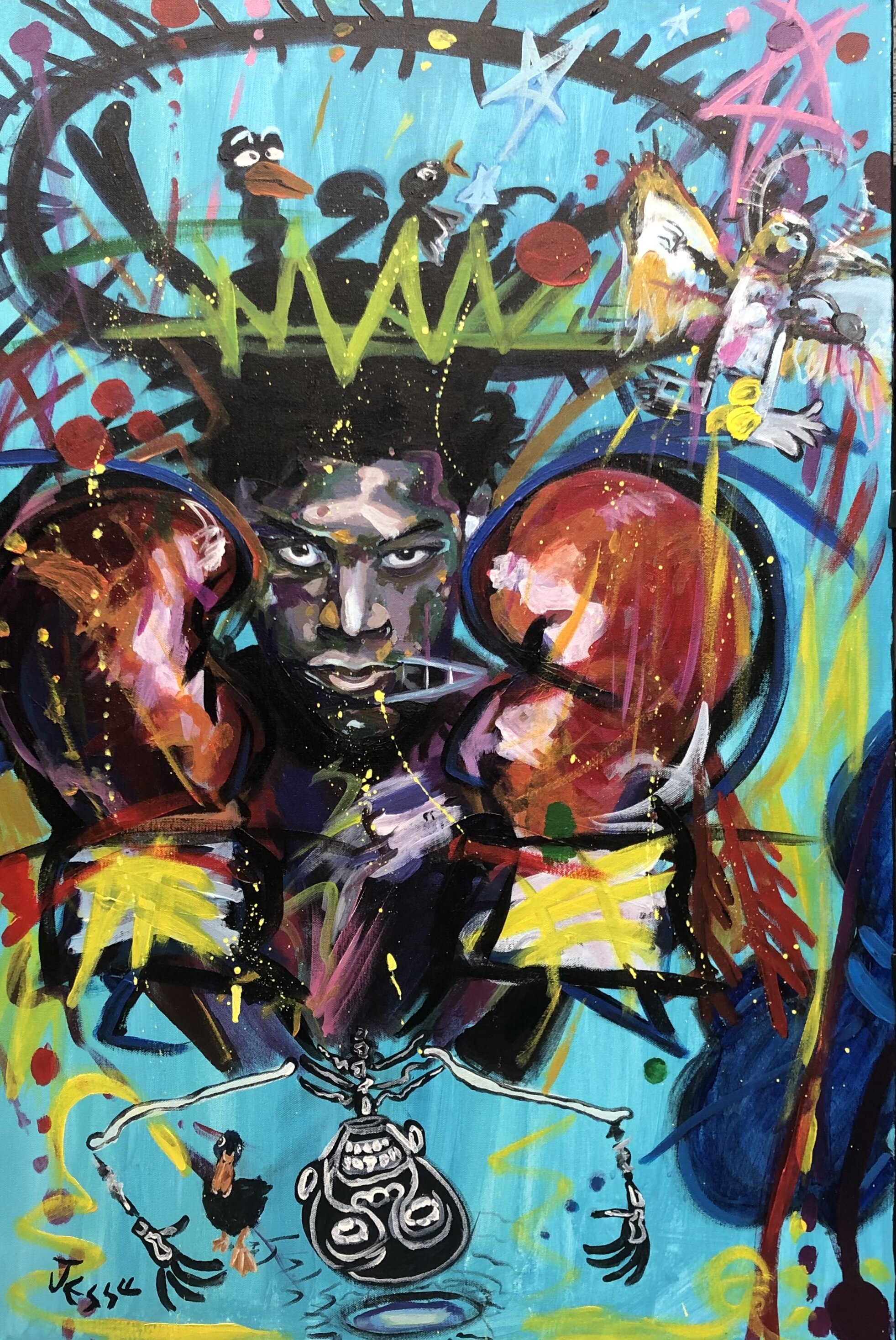Sparring with the Quacks  (Tribute to Jean Michel Basquiat)