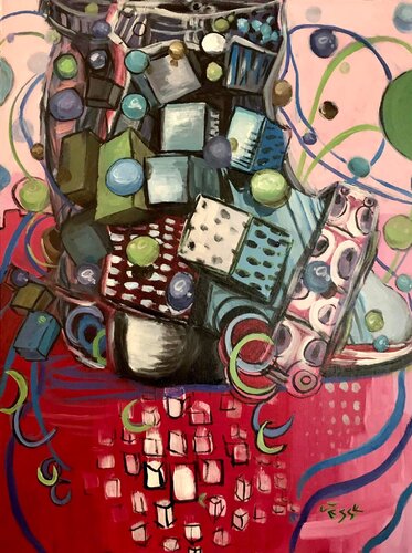Abstract: Favorite Boots Celebration by Jesse Bateman, Painting for Sale on Select