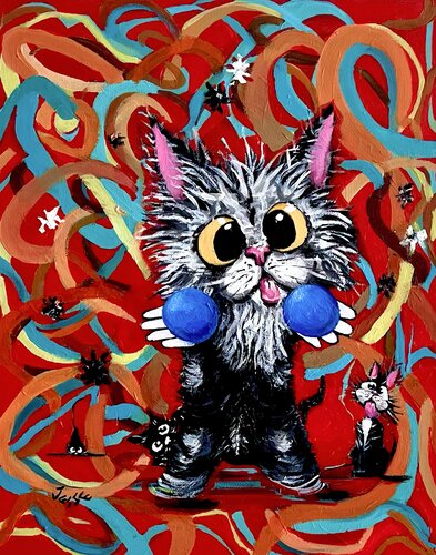 Lion Cat II by Jesse Bateman, Painting for Sale on Select
