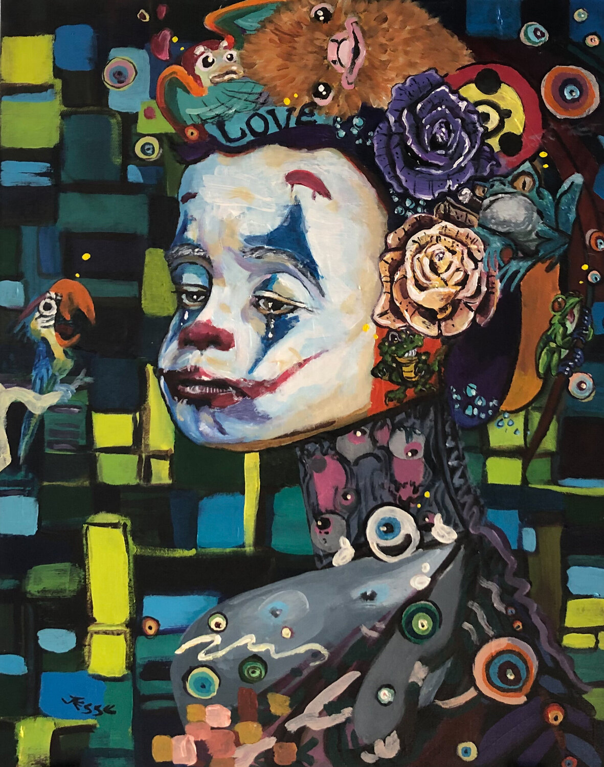 My Bestie's Funeral Jesse Bateman Original painting for sale