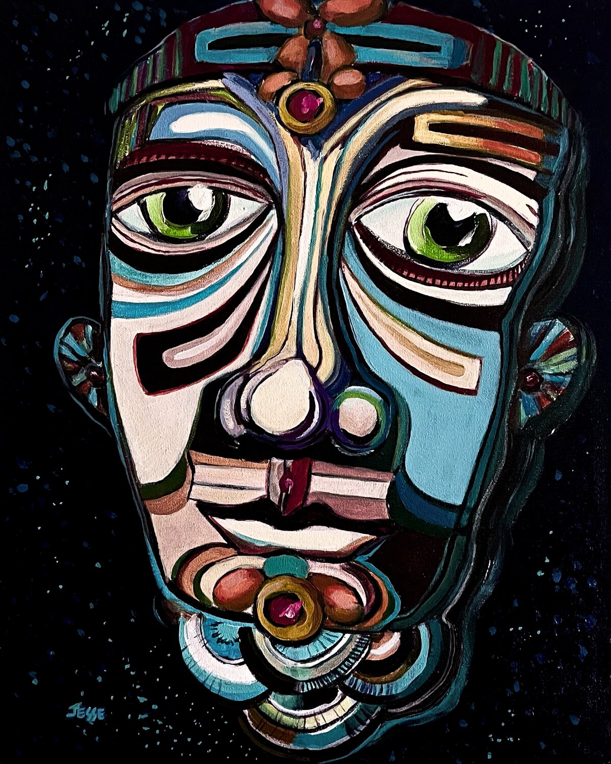 Ear-Space Traffic Controller Jesse Bateman Original painting for sale