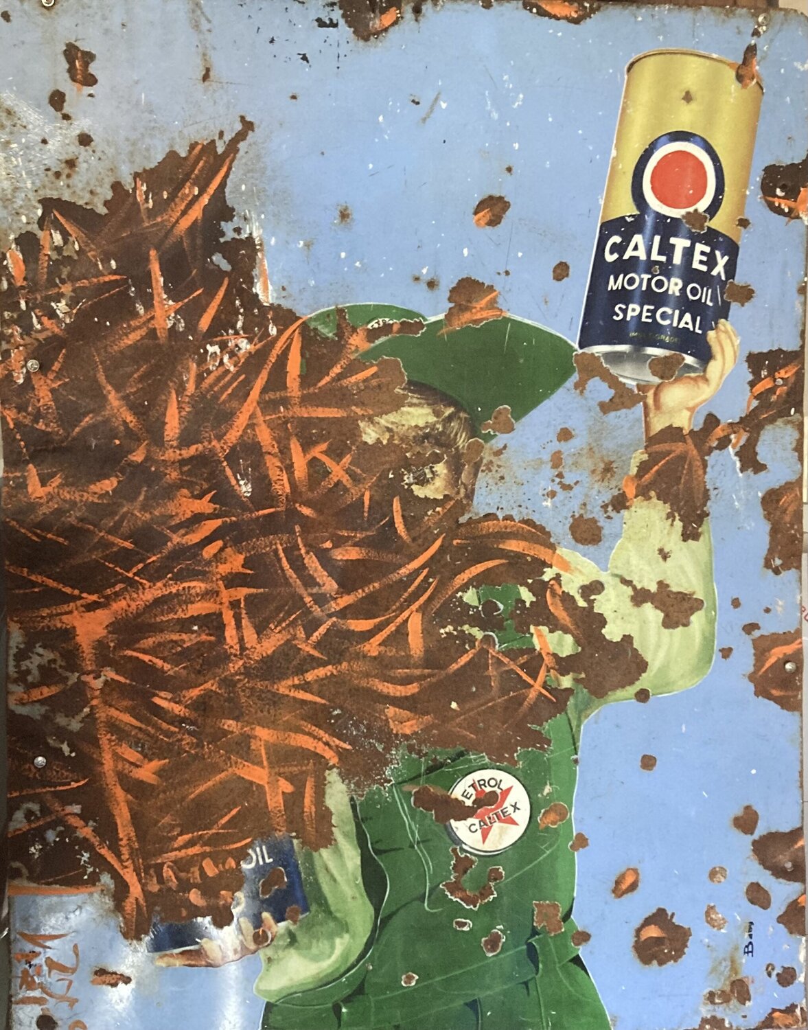 CALTEX (Omaggio a Mimmo Rotella) Valter Vari Original painting for sale