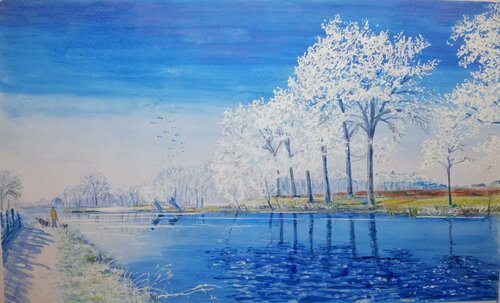 Gelata mattutina by Silvio Ricci, Painting for Sale on Select