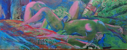 Coppia con amante by Silvio Ricci, Painting for Sale on Select