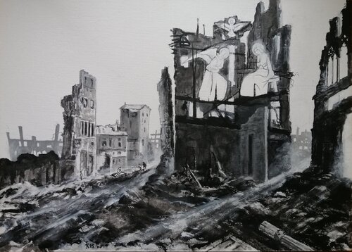 Annunciazione tra le rovine by Silvio Ricci, Painting for Sale on Select