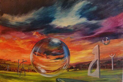 Universi paralleli 2 by Silvio Ricci, Painting for Sale on Select