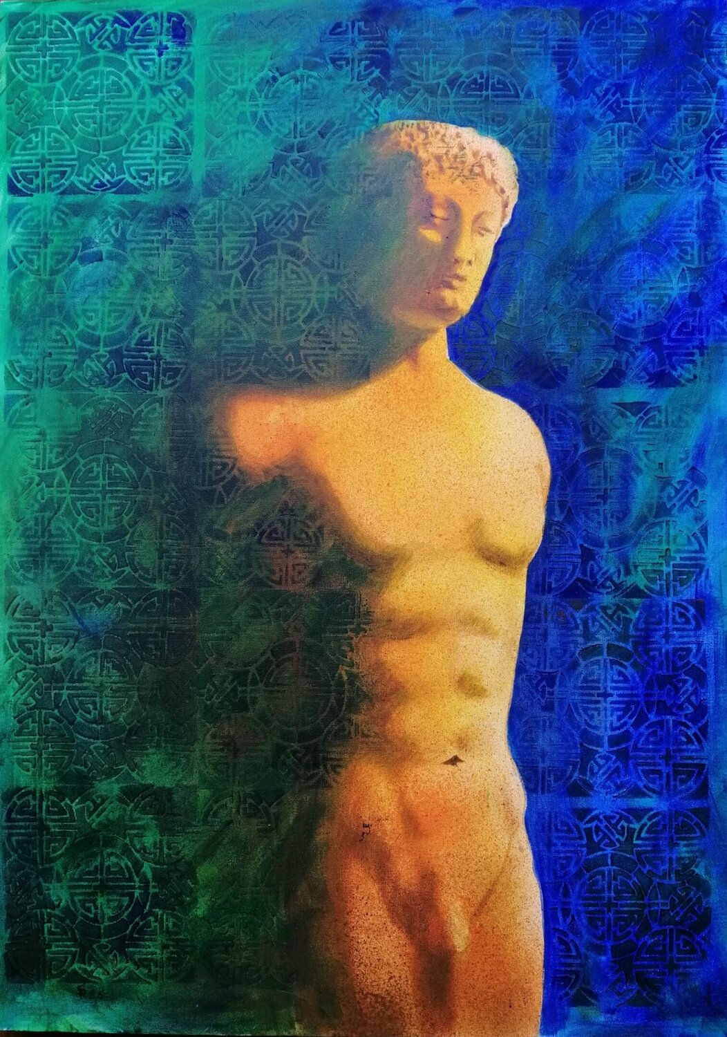 Kouros Silvio Ricci Original painting for sale
