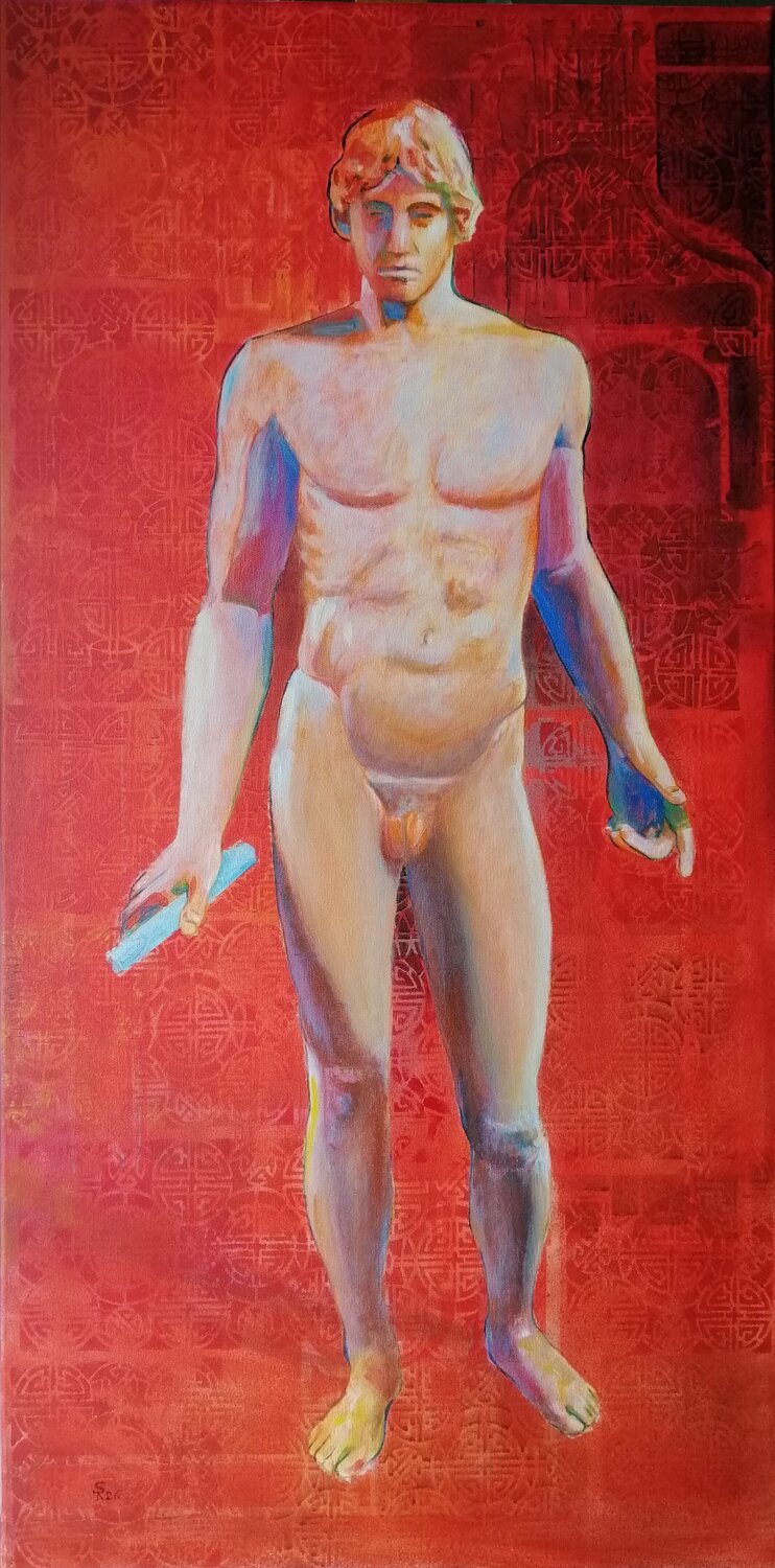Apollo dell'Omphalos Silvio Ricci Original painting for sale