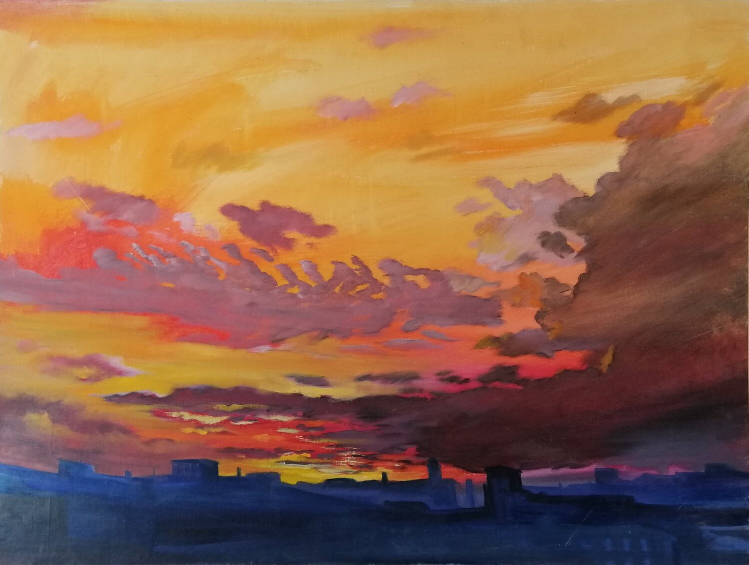 Firenze-Tramonto Silvio Ricci Original painting for sale