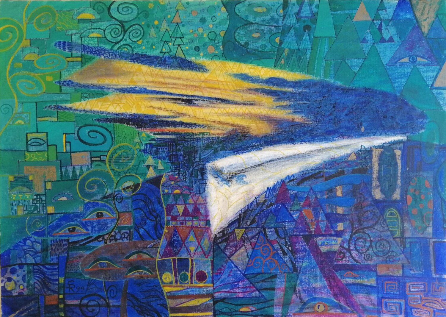 Anamorfosi-ritratto di Klimt Silvio Ricci Original painting for sale