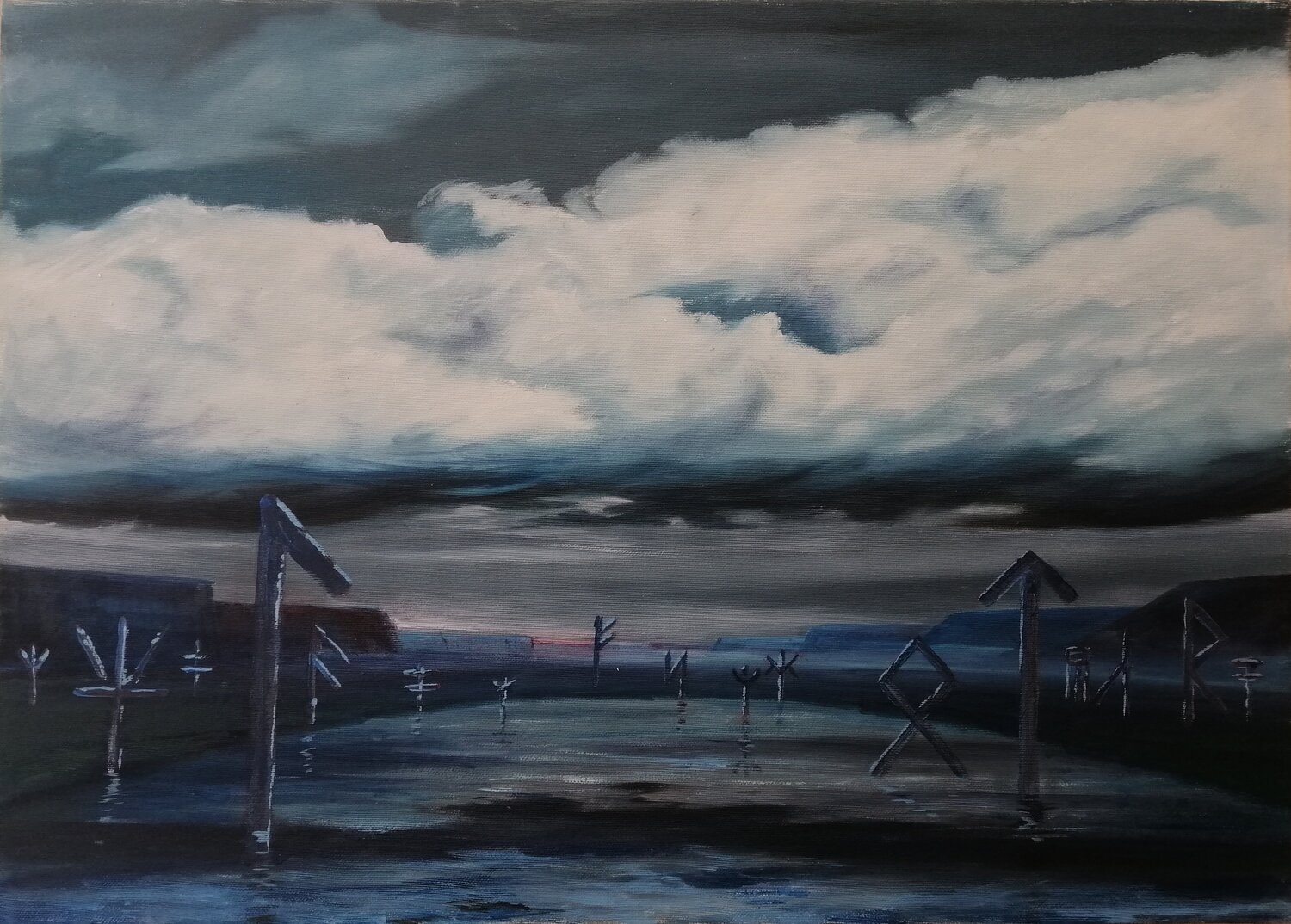 Rune. L'alba del tempo Silvio Ricci Original painting for sale